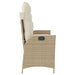 Tuinbankje verstelbaar met kussens poly rattan beige