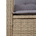 Tuinbankje verstelbaar met kussens poly rattan beige