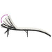 Ligbed met kussen 55x199x50 cm poly rattan zwart