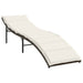 Ligbed met kussen 55x199x50 cm poly rattan bruin