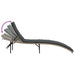 Ligbedden 2 st met tafel poly rattan lichtgrijs