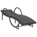 Ligbed met kussen 60x199x42 cm poly rattan grijs
