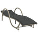 Ligbed met kussen 60x199x42 cm poly rattan lichtgrijs