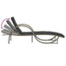 Ligbed met kussen 60x199x42 cm poly rattan lichtgrijs