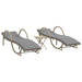 Ligstoelen 2 st met tafel poly rattan beige