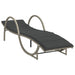 Ligbedden 2 st met tafel poly rattan lichtgrijs