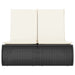 Ligbed 2-persoons met kussens poly rattan zwart