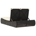 Ligbed 2-persoons met kussens poly rattan zwart