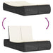 Ligbed 2-persoons met kussens poly rattan zwart