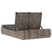 Ligbed 2-persoons met kussens poly rattan grijs