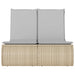 Ligbed 2-persoons met kussens poly rattan beige