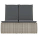 Ligbed 2-persoons met kussens poly rattan lichtgrijs