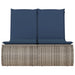 Ligbed 2-persoons met kussens poly rattan grijs