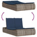 Ligbed 2-persoons met kussens poly rattan grijs