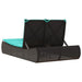 Ligbed 2-persoons met kussens poly rattan zwart