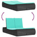 Ligbed 2-persoons met kussens poly rattan zwart