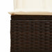 Ligbed tweepersoons met dak en gordijn poly rattan bruin