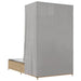 Ligbed tweepersoons met dak en gordijn poly rattan beige