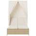 Ligbed tweepersoons met dak en gordijn poly rattan beige