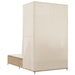 Ligbed tweepersoons met dak en gordijn poly rattan beige