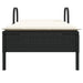 Ligbed met wielen en kussen poly rattan zwart