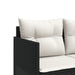 Ligbed met kussens poly rattan zwart