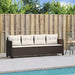 Ligbed met kussens poly rattan bruin
