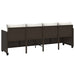 Ligbed met kussens poly rattan bruin