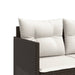 Ligbed met kussens poly rattan bruin