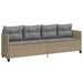 Ligbed met kussens poly rattan beige