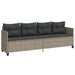 Ligbed met kussen poly rattan lichtgrijs