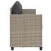 Ligbed met kussen poly rattan lichtgrijs