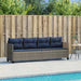 Ligbed met kussen poly rattan grijs
