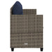 Ligbed met kussen poly rattan grijs