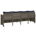 Ligbed met kussen poly rattan grijs