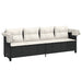 Ligbed met luifel en kussens poly rattan zwart