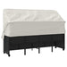 Ligbed met luifel en kussens poly rattan zwart