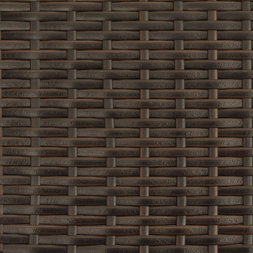 Ligbed met luifel en kussens poly rattan bruin