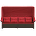 Ligbed met luifel en kussens poly rattan bruin