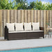 Ligbed met kussens poly rattan bruin
