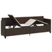 Ligbed met kussens poly rattan bruin