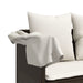 Ligbed met kussens poly rattan bruin