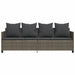 Ligbed met kussen poly rattan grijs