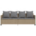 Ligbed met kussens poly rattan beige