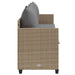 Ligbed met kussens poly rattan beige