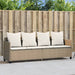 Ligbed met kussens poly rattan beige