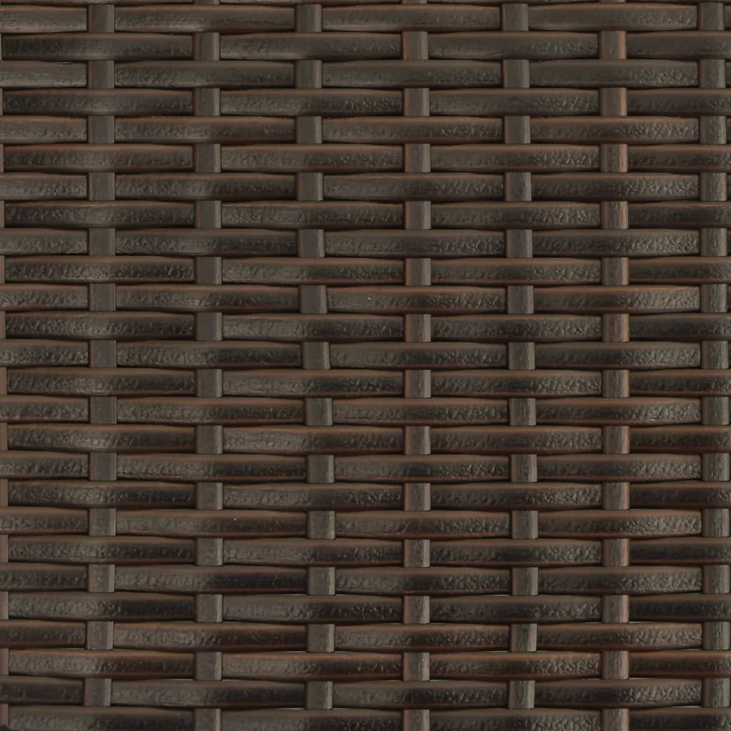 Ligbed met kussens poly rattan bruin