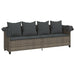 Ligbed met luifel en kussens poly rattan grijs