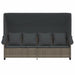 Ligbed met luifel en kussens poly rattan grijs