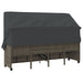 Ligbed met luifel en kussens poly rattan grijs